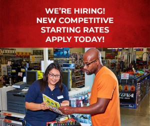 We'are hiring! New competitive starting ratees. Apply Today!